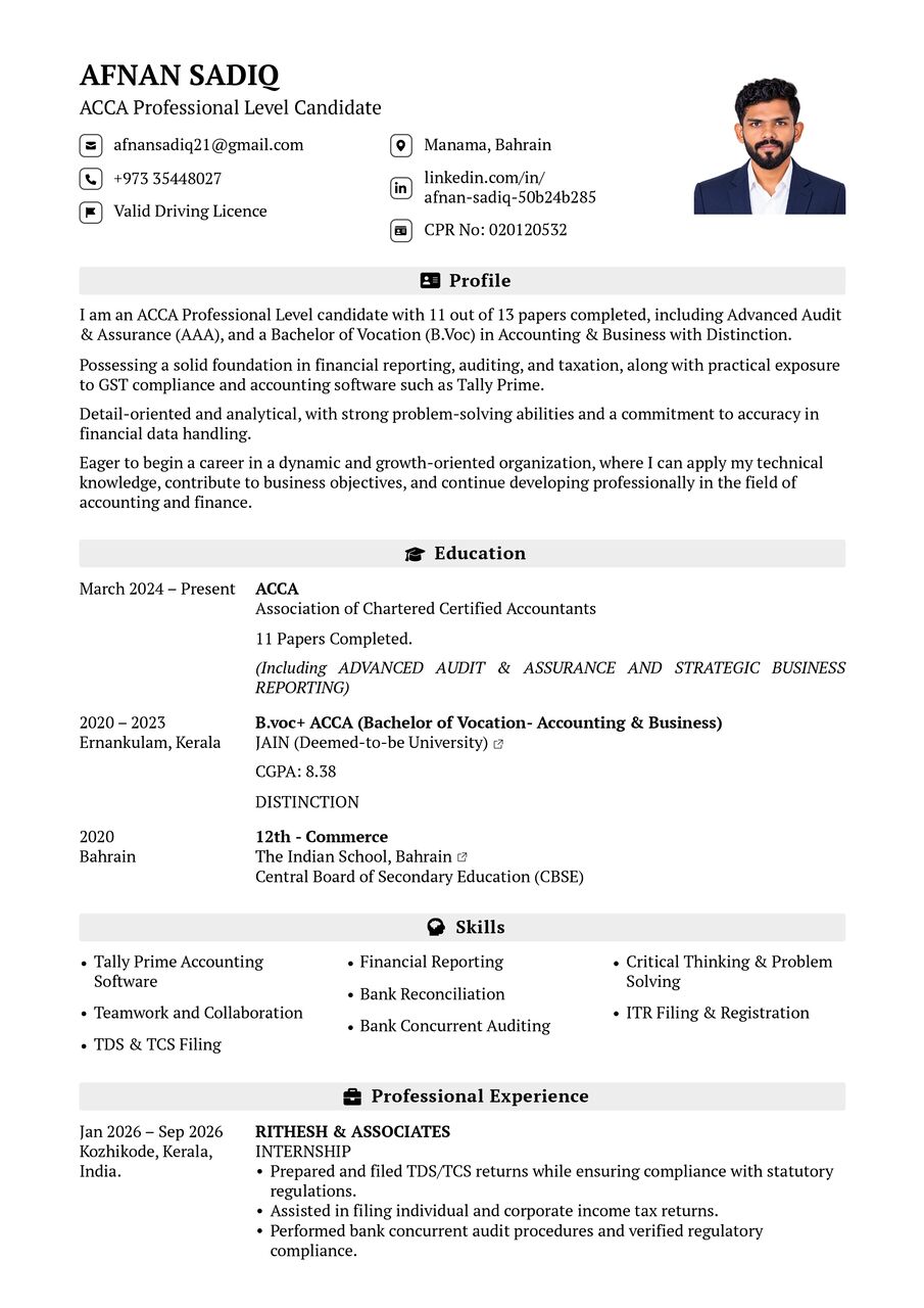 Manama, Job Seekers, Looking Job For AUDITING / ACCOUNTANT