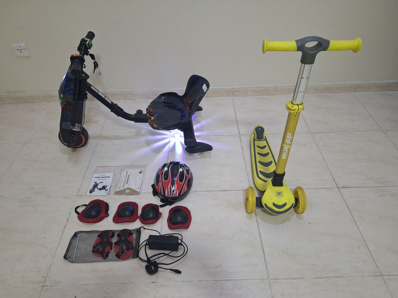 Al Khobar Al Shamalia, Baby & Kid Stuff, SAR 300,  Kids Drifting Bike With Good Battery And All Accessories & Three-Wheel Kick Scooter