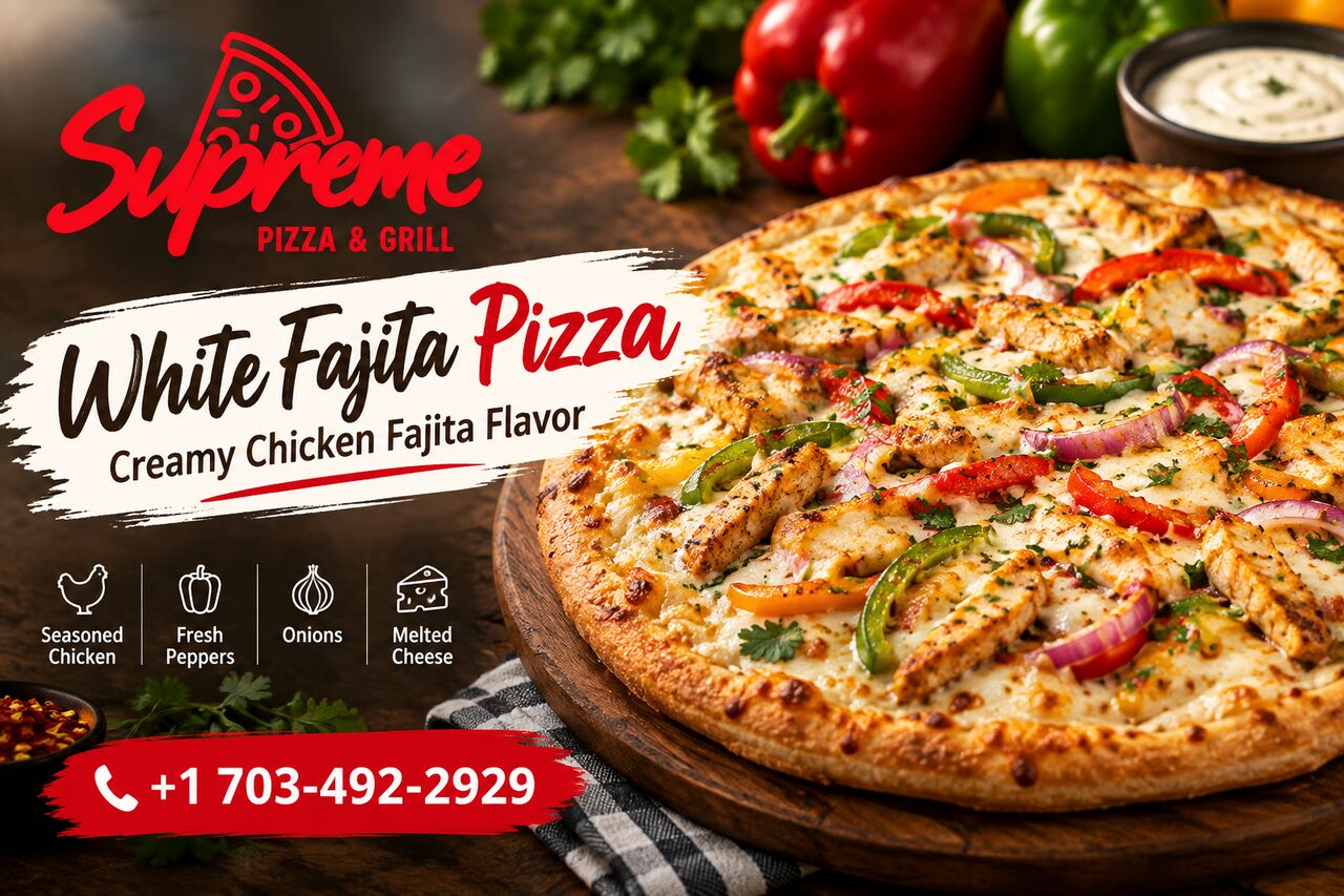 U.S. Virgin Islands, Food & Drink, White Fajita Pizza: Creamy Chicken Fajita Flavor