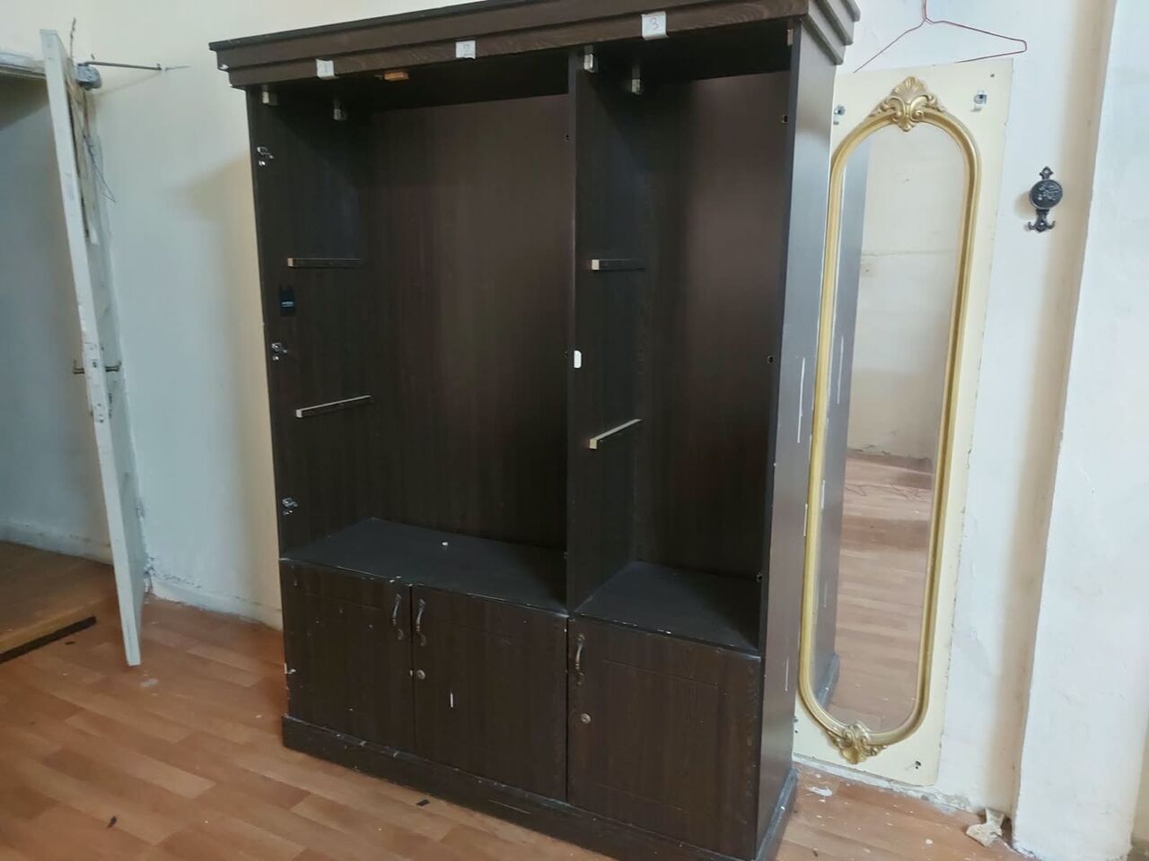 Dammam, Furniture, SAR 550,  Wooden Bookshelf With Glass Doors- SAR 550 (Negotiable)