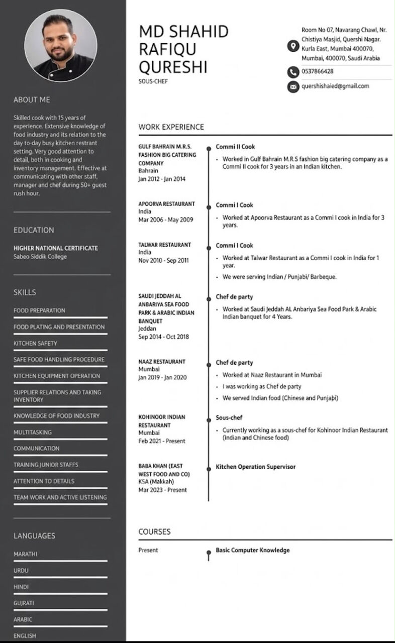 Jeddah, Job Seekers, Chef