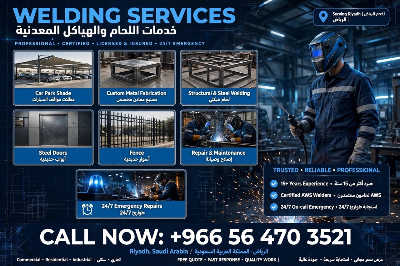 Riyadh, Construction, Quality Welder At Your Door.