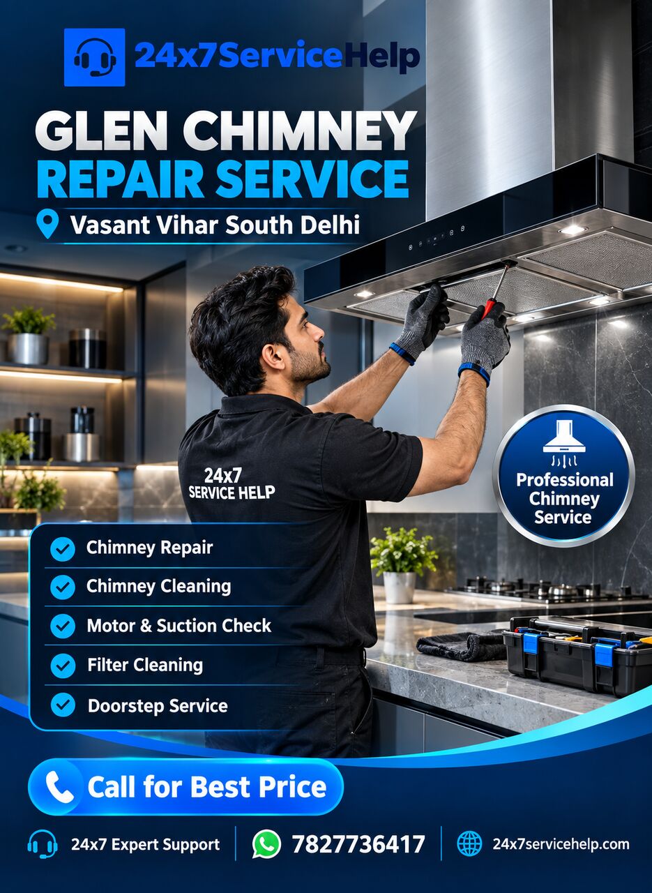 New Delhi, Appliance Repair, Professional Kitchen Care With Glen Chimney Repair Service In Vasant Vihar South Delhi