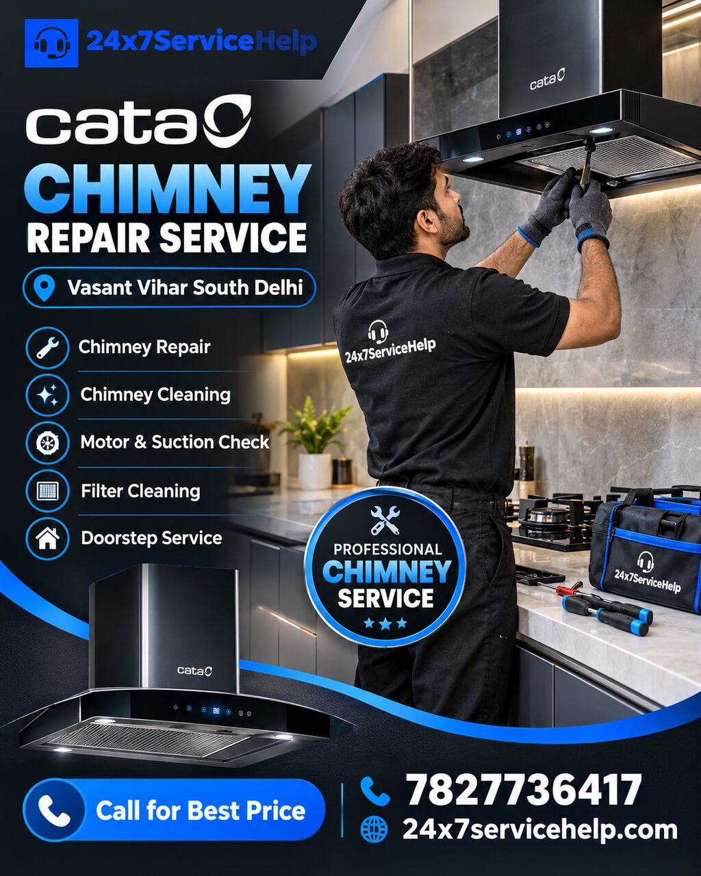 New Delhi, Appliance Repair, Convenient Chimney Assistance With Cata Chimney Repair Service In Vasant Vihar South Delhi