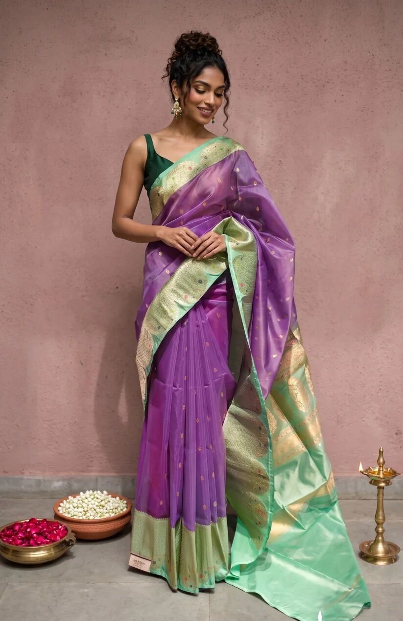 Kurnool, Businesses For Sale, Lavender Colour Silk Saree Premium Silk Designs | Mavuris