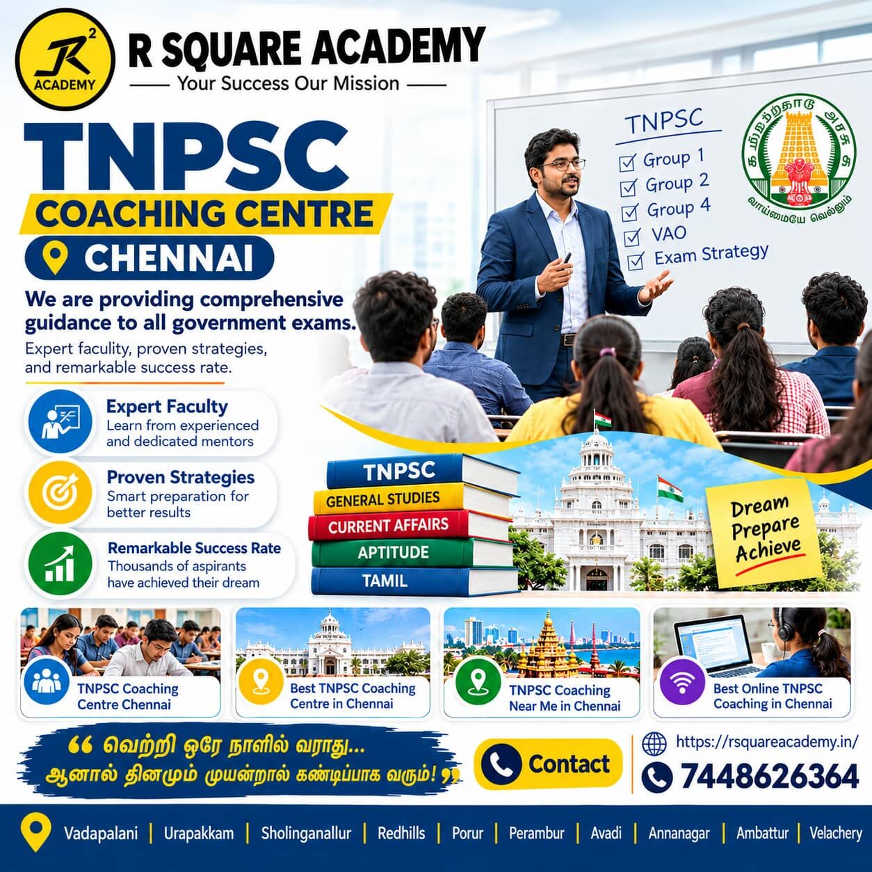 Chennai, Education, TNPSC Coaching Centre In Chennai  R Square Academy