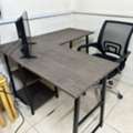 SAR 175,  Sturdy Wooden Corner Table With Matching Chair.