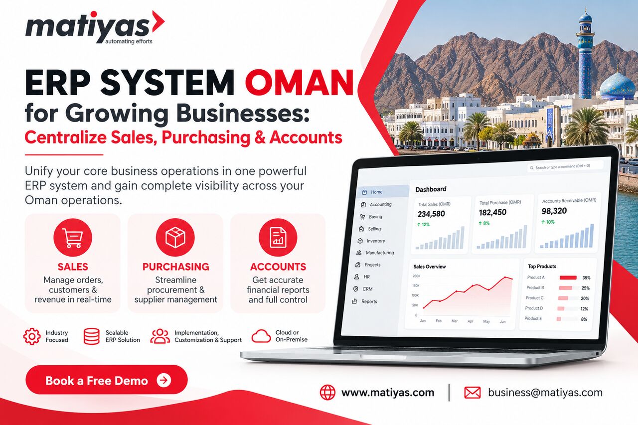 Muscat, Software, OMR 1,  ERP System Oman For Growing Businesses: Centralize Sales, Purchasing & Accounts