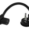 USD 6,  Ultra Low Profile Angle NEMA 5-15P To C13 Right Angle Power Cord With 18/3 AWG SJT