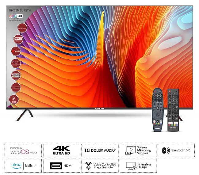 Riyadh, Appliances, SAR 700,  Nikai 50 Inch UHD 4K LED Smart TV - 700 SAR