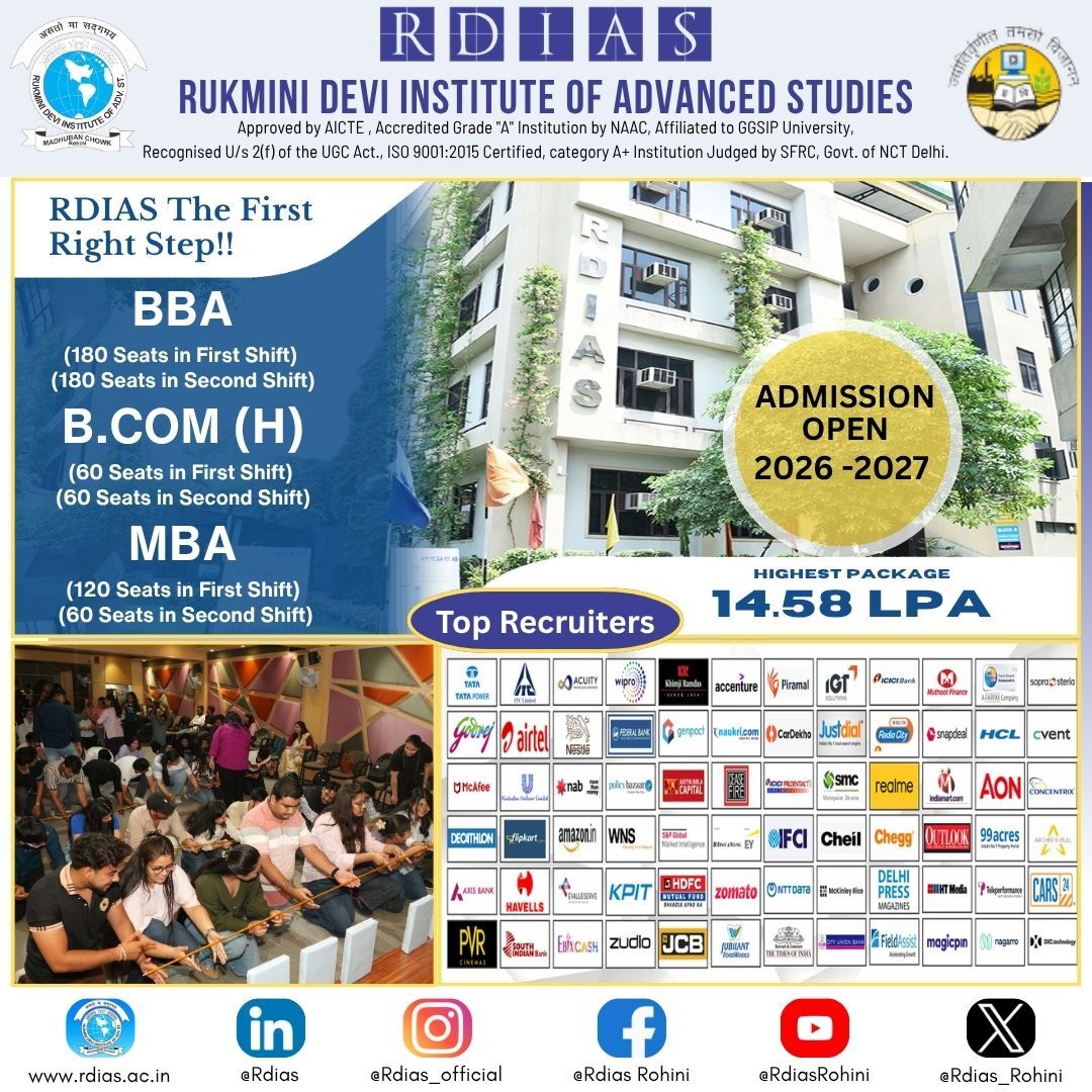 New Delhi, Education, Explore BBA Colleges In Delhi For Career-Focused Management Education - RDIAS