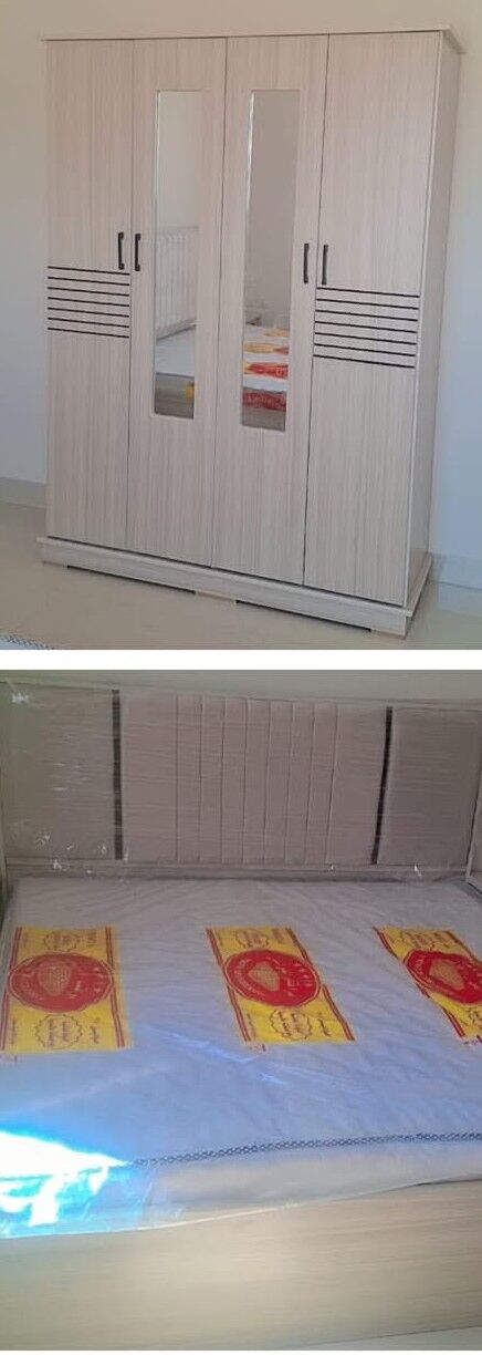 Hara, Furniture, SAR 800,  Double Bed With Mattress & 4-Door Wardrobe