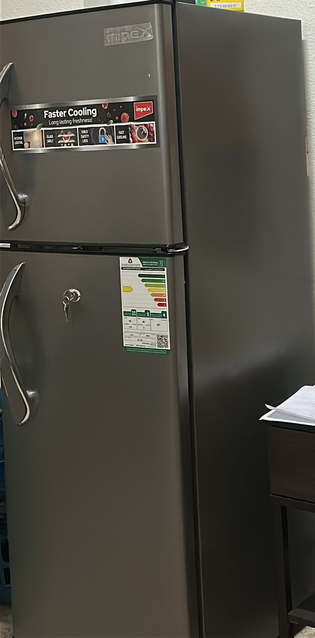 Riyadh, Appliances, SAR 500,  Impex Double Door Refrigerator, 128L Gross Capacity, Grey