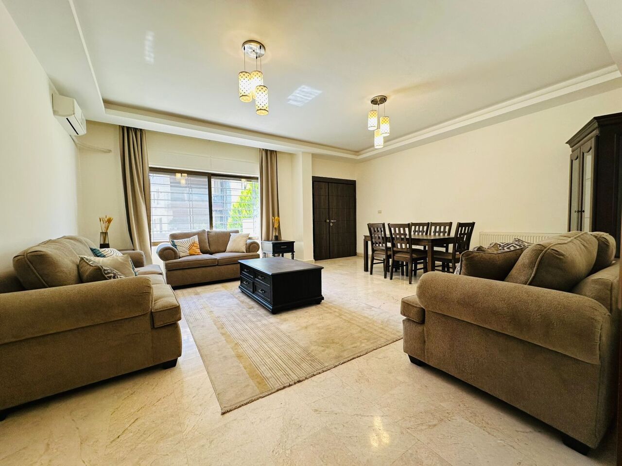 Abdoun, Apartments, Flats, Houses & Villas, JOD 15000/year,  Furnished,  3 BR,  190 Sq. Meter,  Ground Floor Apartment For Rent