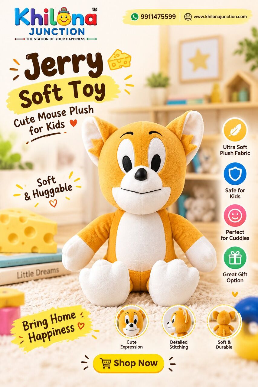 New Delhi, Toys & Games, INR 357,  Jerry Soft Toy &ndash; Cute Mouse Plush For Kids