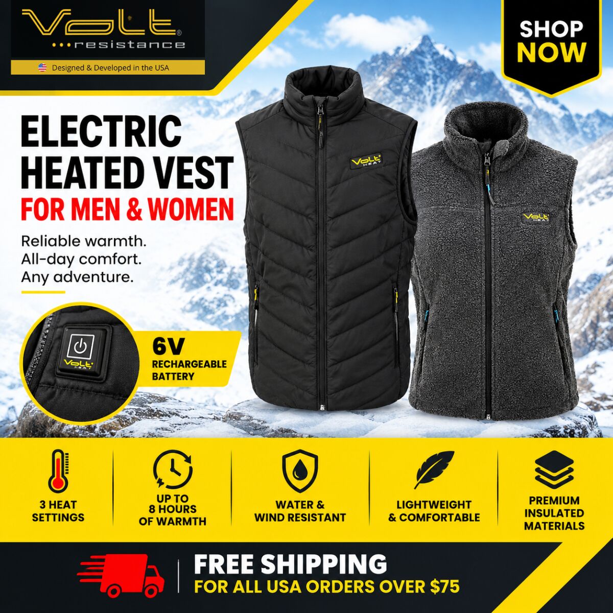New York, Clothing & Accessories, Electric Heated Vest For Men & Women | Lightweight Rechargeable Heated Vests