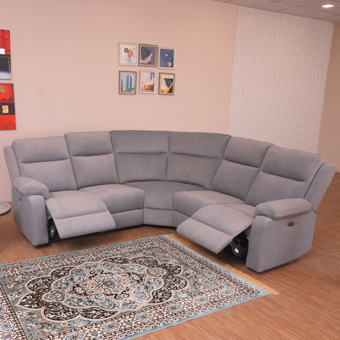 New Delhi, Furniture, Festive Sale &ndash; Premium Curve Motorized Recliner Delta | Fire Retardant L-Shaped