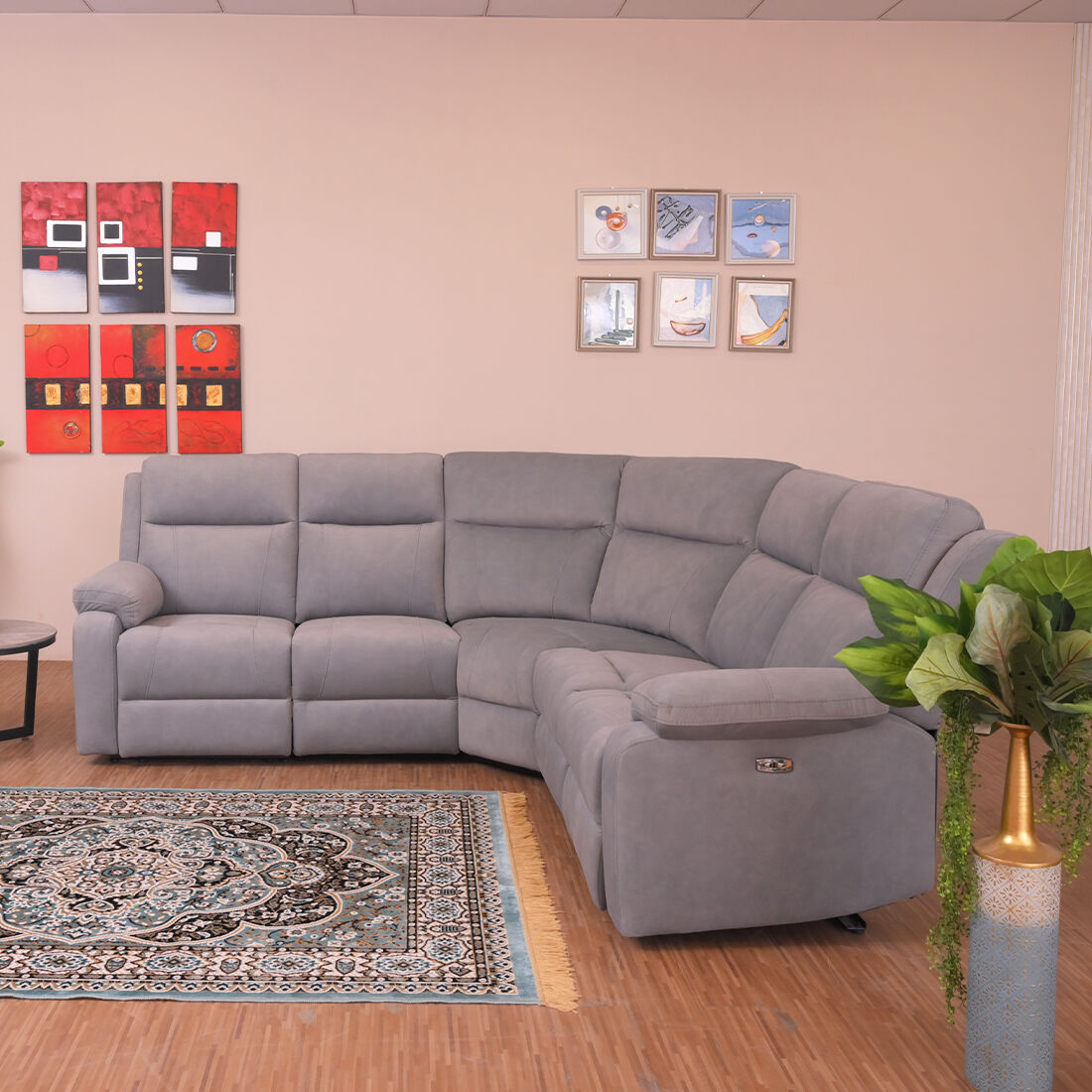 New Delhi, Furniture, Festive Sale &ndash; Premium Curve Motorized Recliner Delta | Fire Retardant L-Shaped