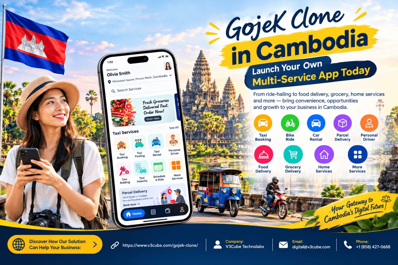 Phnom Penh, Software Development, Gojek Clone Cambodia: Launch Your Own Multi-Service App Today