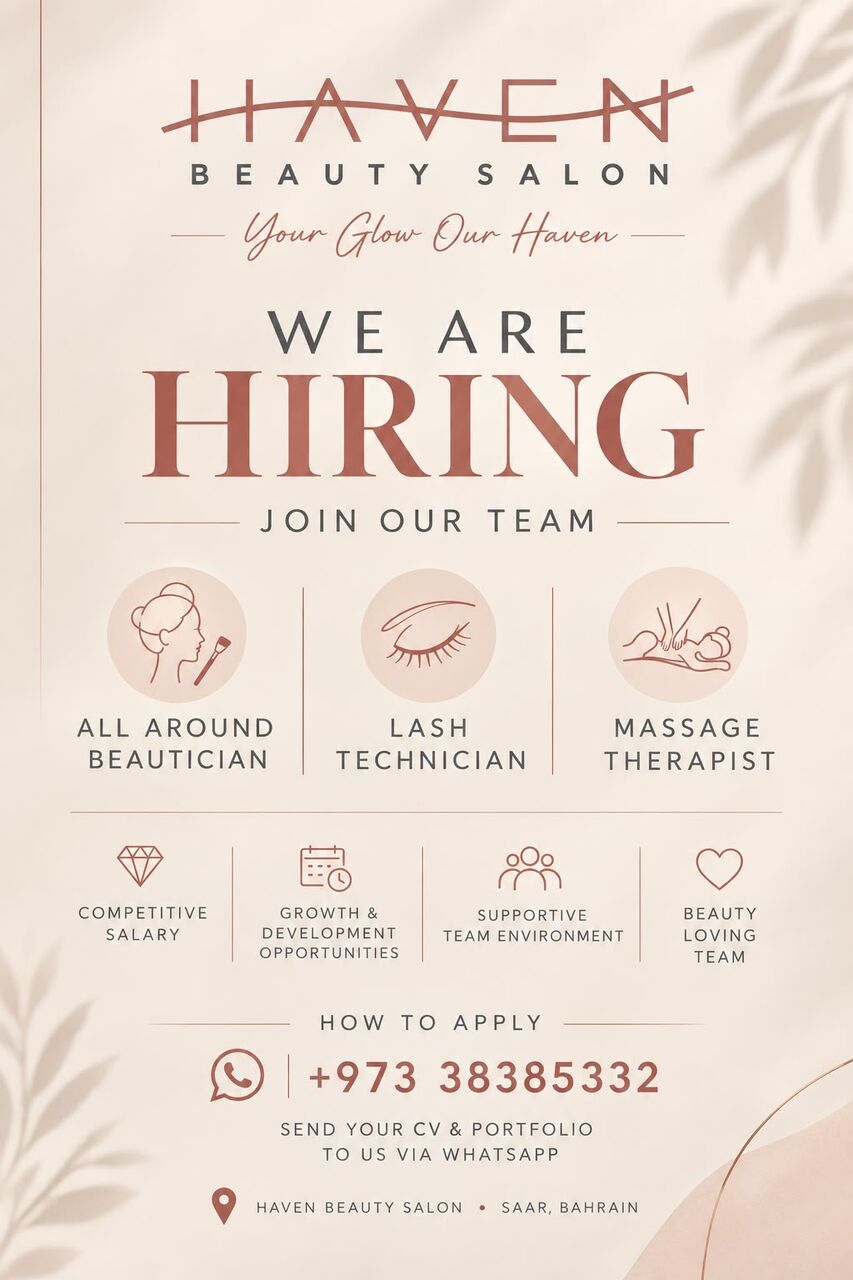 Manama, Jobs, We&rsquo;re Looking For Talented Beauty Professionals