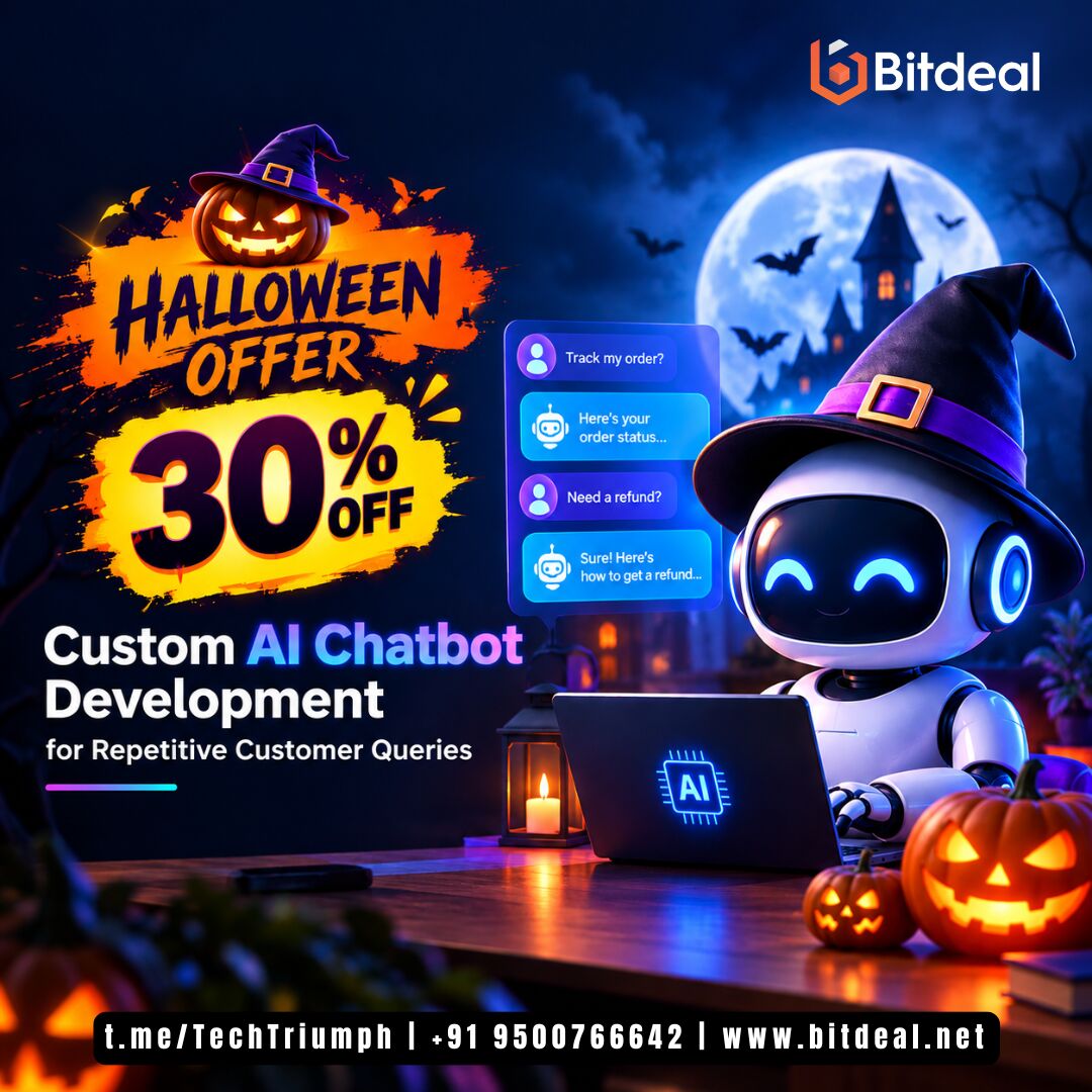 Dubai, Business, Halloween Offer: 30% OFF Custom AI Chatbot Development For Repetitive Customer Queries