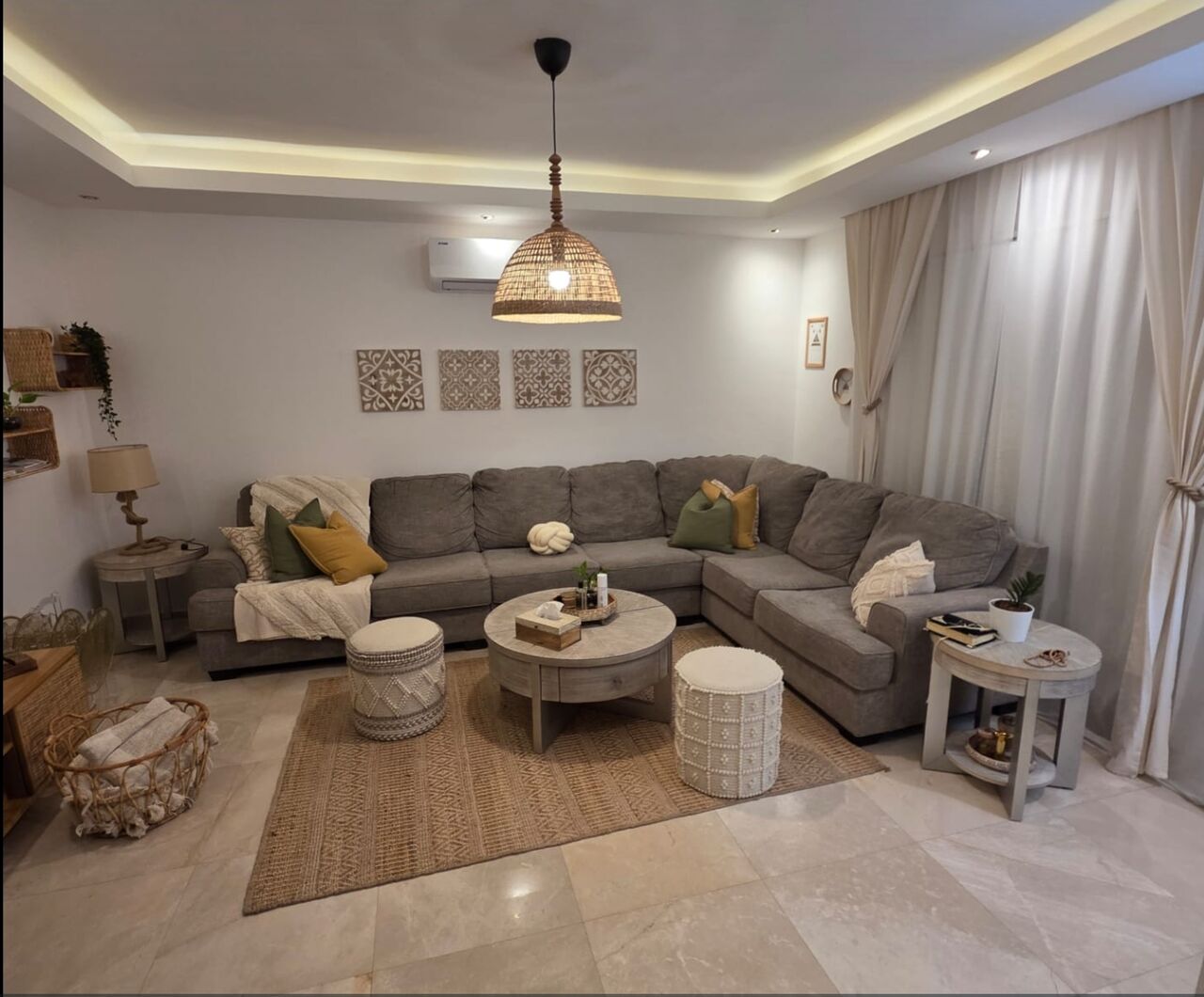 Jeddah, Furniture, SAR 4300,  Modern L-Shaped Sectional Sofa With 3 Matching Tables