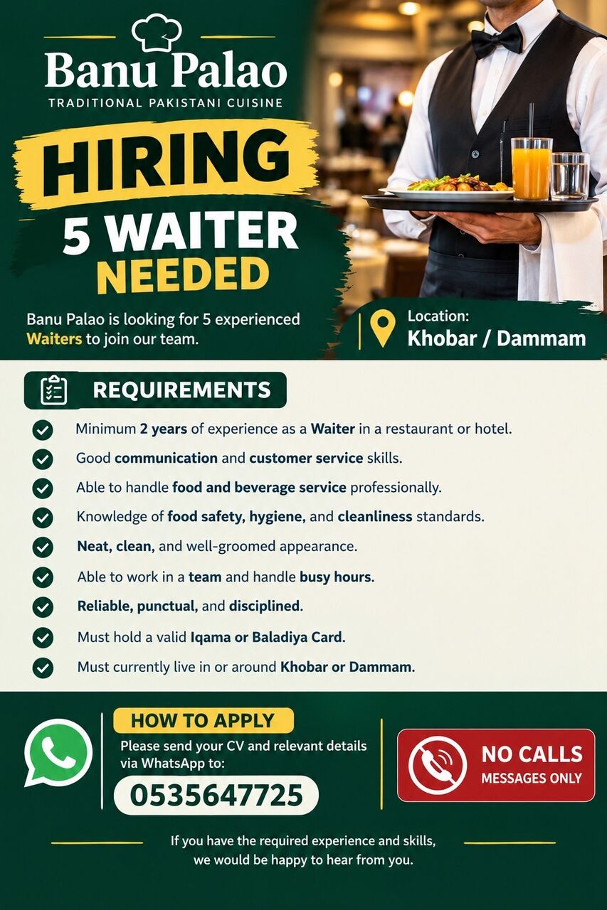 Khobar, Jobs, Waiters