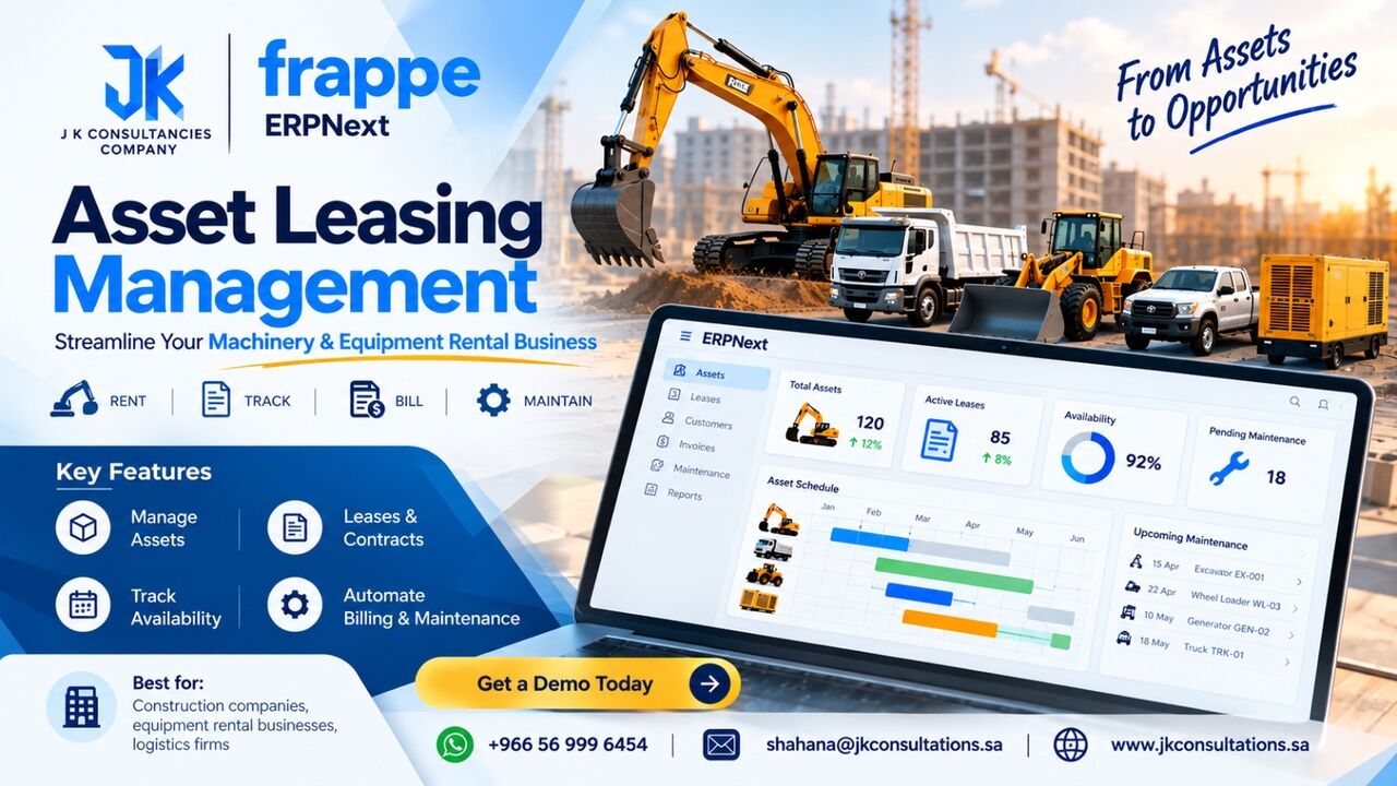 Riyadh, ERP, Asset Leasing & Equipment Rental Management Software In Saudi Arabia | ERPNext