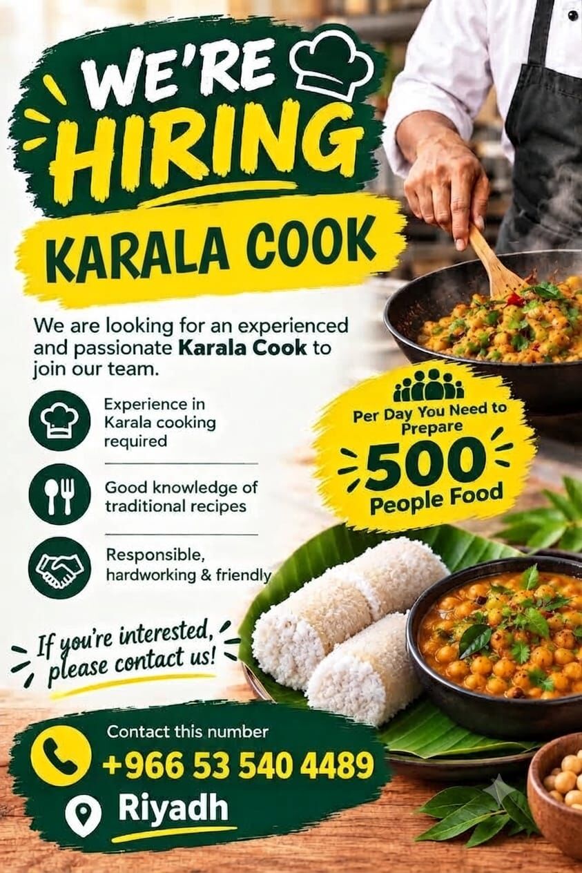 Kabul, Jobs, WE&rsquo;RE HIRING &ndash; KERALA COOK