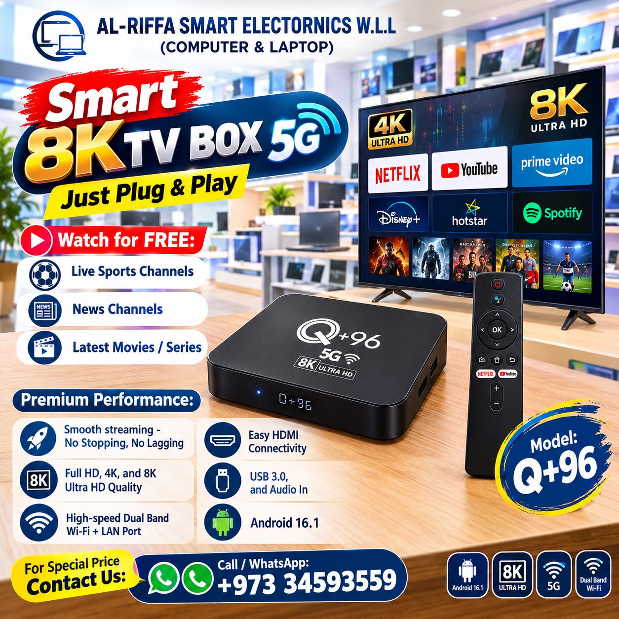 Isa Town, Computers, 8K Smart TV Box 5G With Android 16 Free All News & Sports Channels, Series & Latest Movies