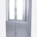 BHD 38,  Metal Wardrobe With 4 Doors And 2 Drawers With Mirror  110x193x53 Cm