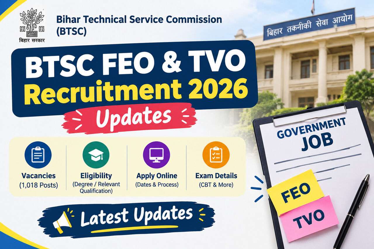 Mumbai, Education, BTSC FEO & TVO Recruitment 2026 &ndash; 1,018 Vacancies | Apply Online