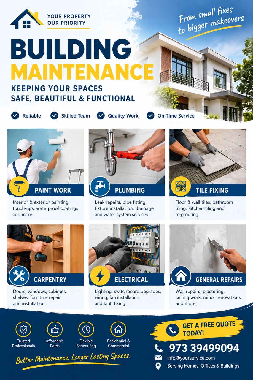 Muharraq, Construction, Building Maintaince