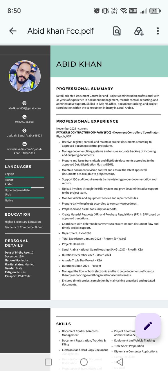 Riyadh, Job Seekers, Document Controller