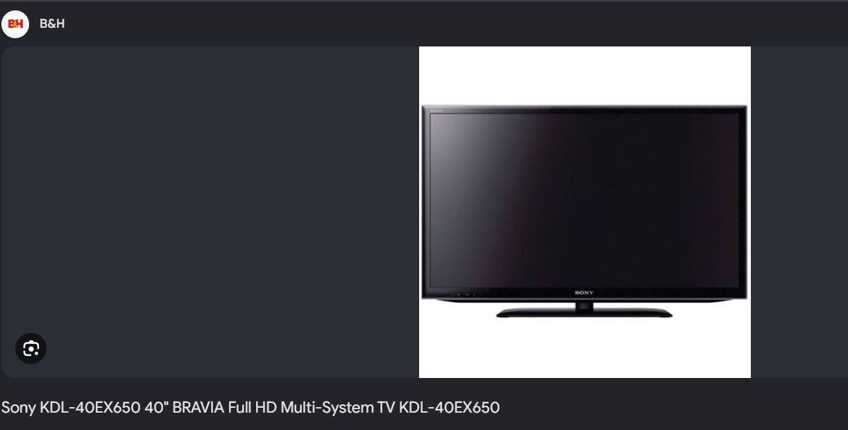 Riyadh, Home Audio, SAR 750,  Sony Bravia KDL-40EX650 Is A 40-inch Full HD Edge LED Television Featuring A 1920x1080