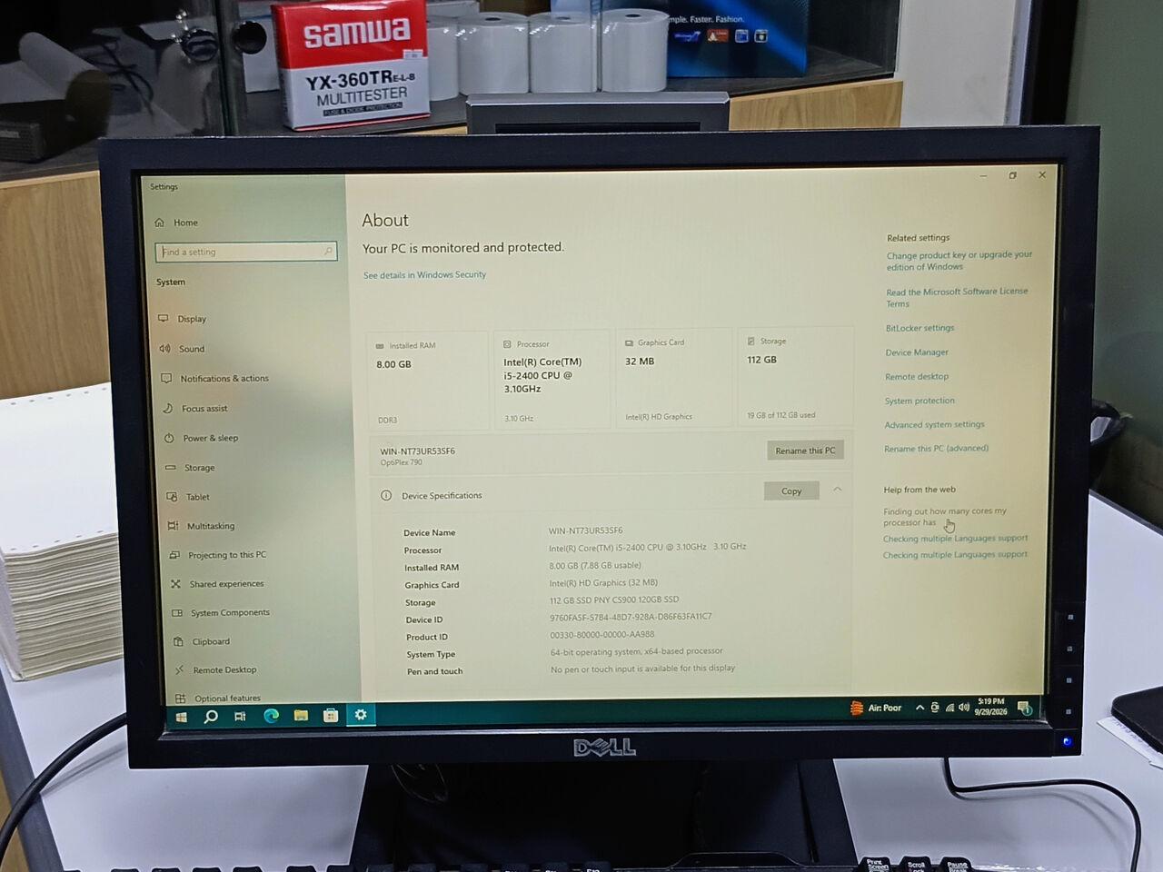 Riffa, Computers, BHD 48,  DELL Portable Computer Core I5 8GB /120GB SSD Display 19&rsquo;&rsquo; With Wi-Fi 48 BD Only