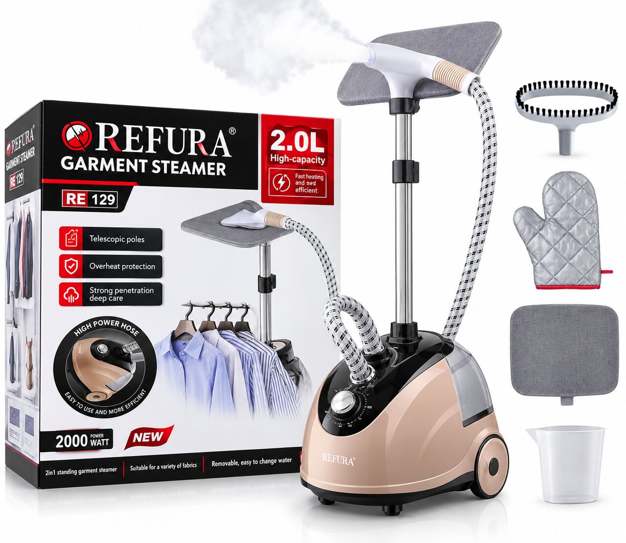 Jeddah, Appliances, SAR 180,  Garment Steamer 2.0L, 2000W High-Capacity Clothes Steamer