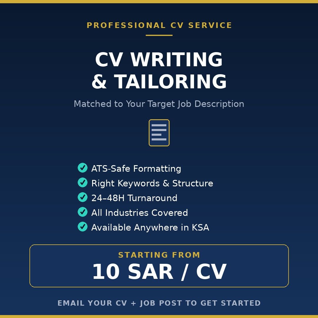 Riyadh, Writing, CV Writing & Tailoring &mdash; Matched To Your Job Description | 10 SAR
