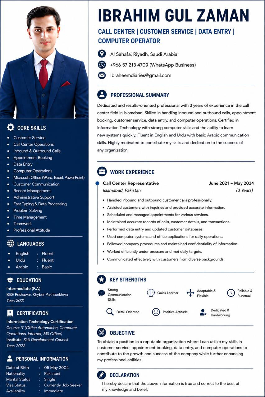 Riyadh, Job Seekers, Experienced Computer Operator Seeking Job Opportunity In Riyadh