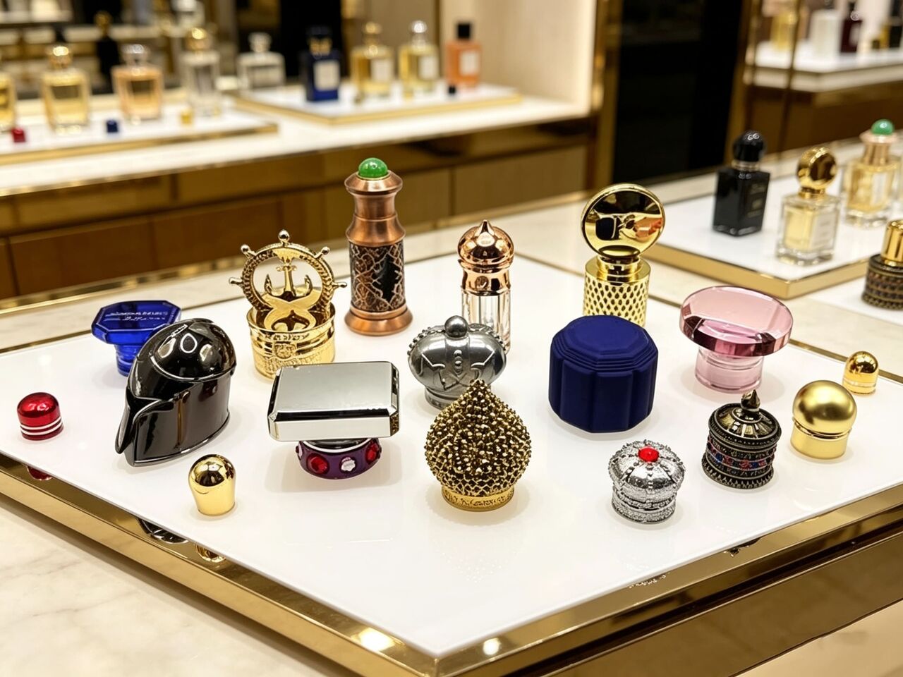 Paris, Wholesale Products, Custom Chrome Perfume Caps Collection