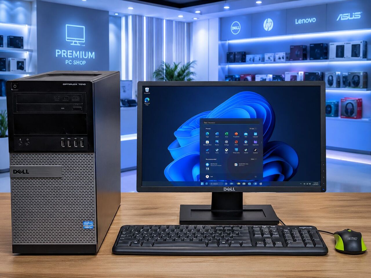 Salmaniya, Computers, BHD 58,  DELL CORE I7 COMPUTER SET 8GB RAM 256GB SSD 19" HD Monitor Intel Graphics 4GB -36841488