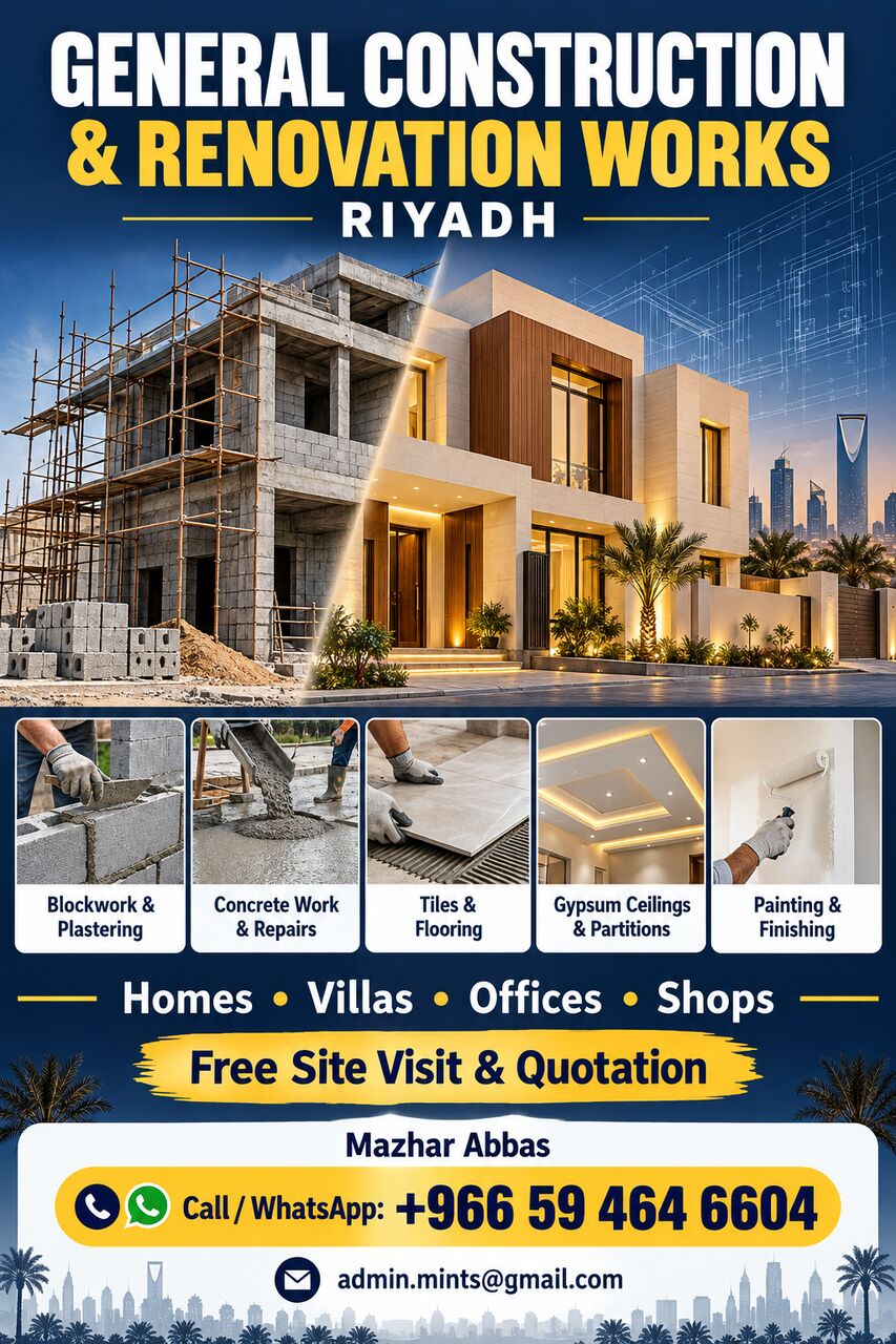 Riyadh, Construction, General Construction & Renovation Works In Riyadh