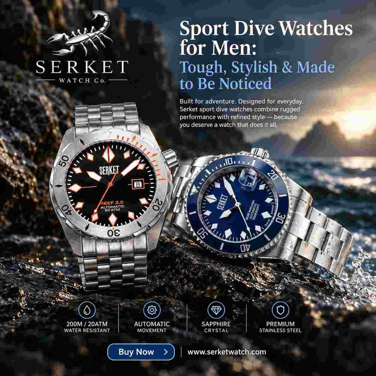 New York, Appliances, USD 899,  Sport Dive Watches For Men: Tough, Stylish & Made To Be Noticed