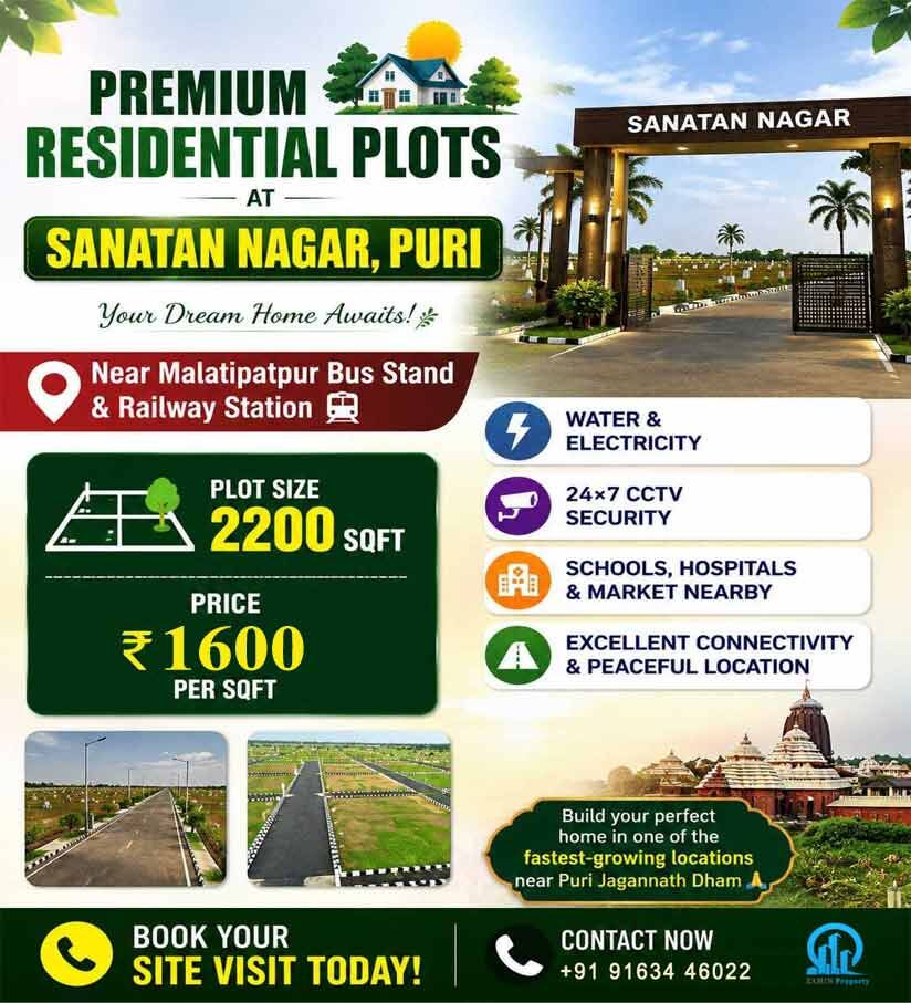 Odisha, Residential Plots, INR 3520000,  2200 Sq. Feet,  2200 SFT Plot For Sale At Puri
