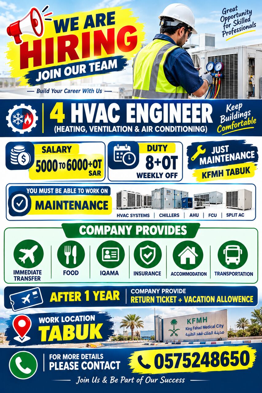 Riyadh, Jobs, HVAC Engineer