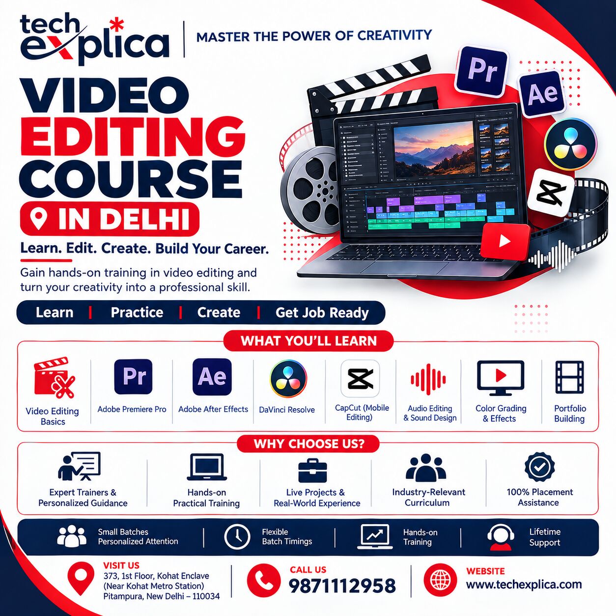 New Delhi, Lessons Offered, Video Editing Course In Delhi