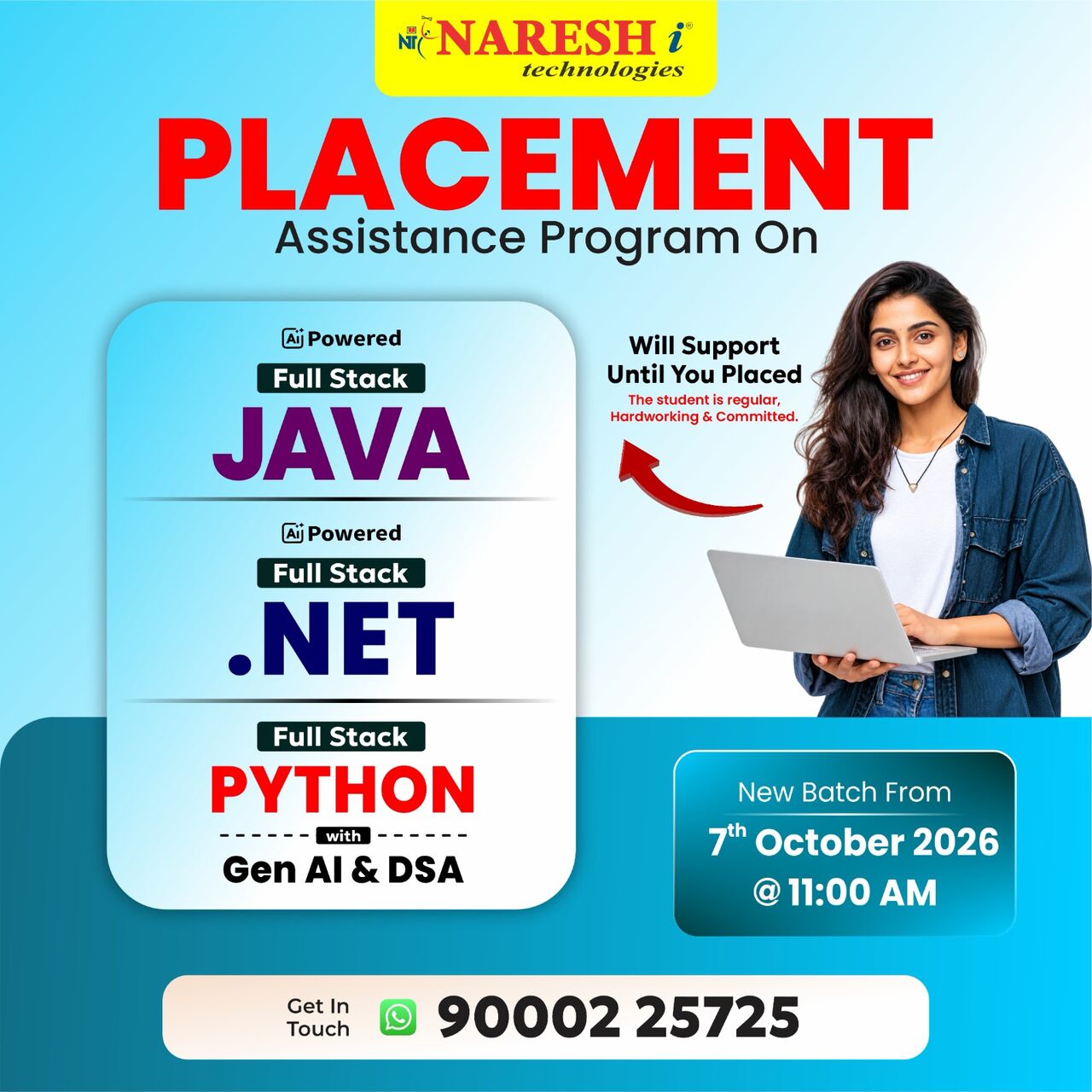 Hyderabad, Education, Placement Assistance Program On Full Stack JAVA & .NET - Naresh IT