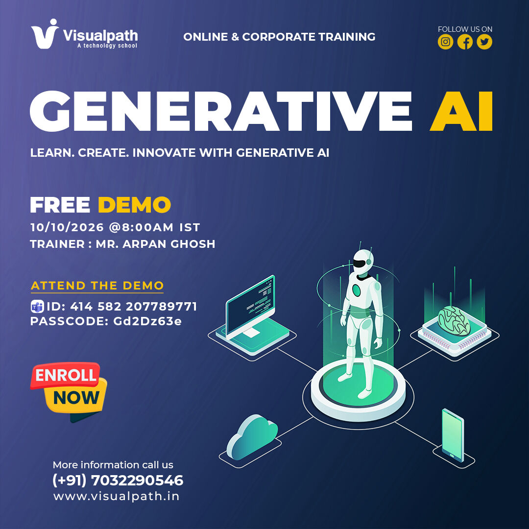 Hyderabad, Lessons Offered, Join Generative AI Online Training Free Demo - Oct 10th