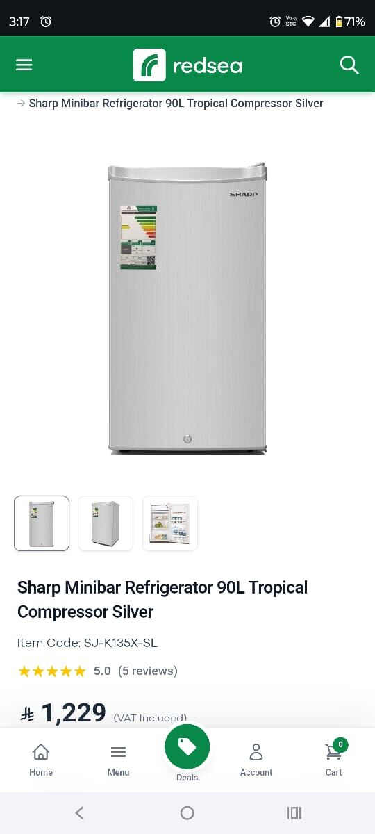 Al Arid, Appliances, SAR 750,  Sharp Refrigerator 90L In Mint Condition.