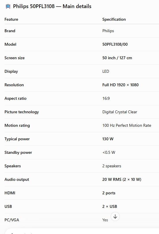 Jidhafs, Electronics, BHD 45,  50" Philips LED Tv For Sale 36803647